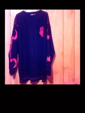 Evolution and Creation Black Long Sleeve Tee with Pink Graphics